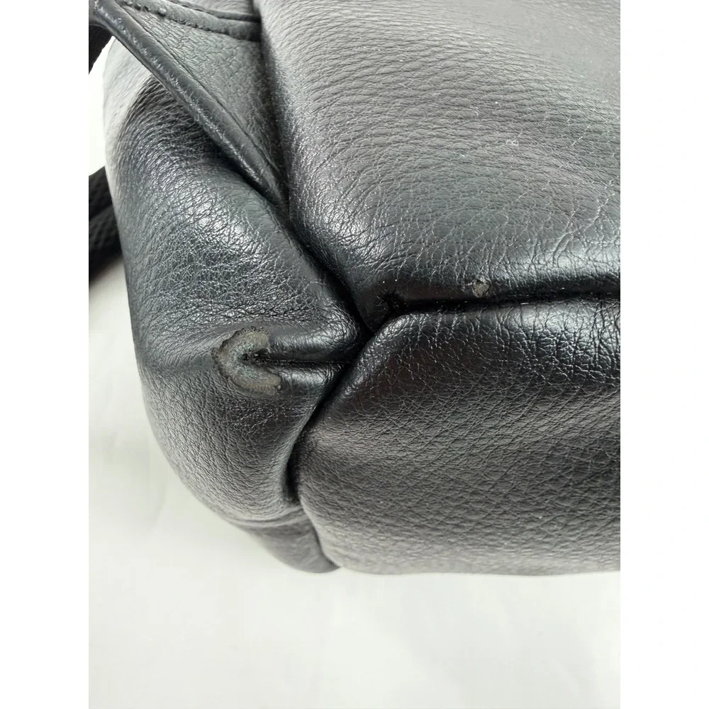 Freshly Picked Classic Diaper Bag Backpack Black Vegan Leather Padded Straps